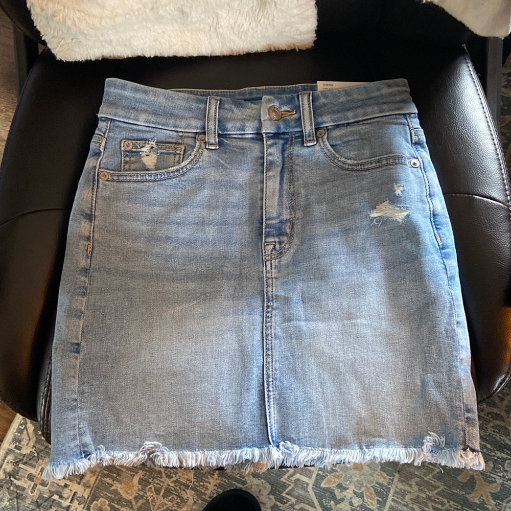 NWT American Eagle Curvy High Rise Denim Skirt — 2/26W Regular